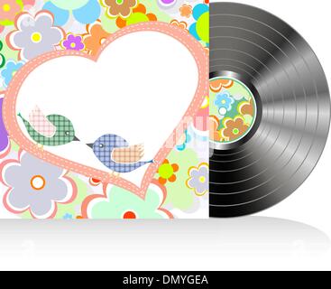 Vinyl und Cover in einem Natur-Hintergrund, abstrakte Kunst Stock Vektor