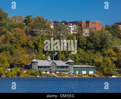 WASHINGTON, DC, USA - Washington-Kanu-Club Gebäude am Potomac River, Georgetown. Stockfoto