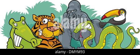 Cartoon-Dschungel-wilde Tiere-design Stock Vektor
