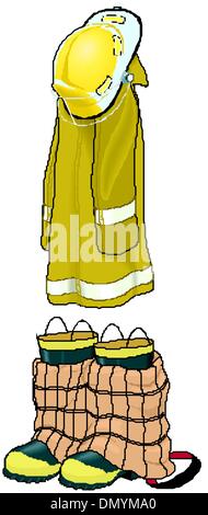 Feuerwehrleute, die Arbeitskleidung Stock Vektor