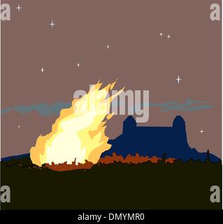 Haus in Brand Stock Vektor