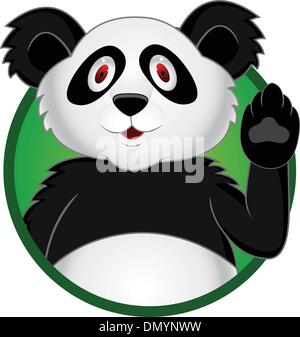 Panda-Comic mit Hand winkend Stock Vektor