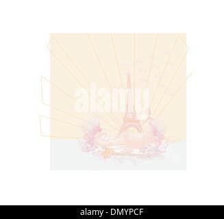 Schöne Braut in Paris Karte Stock Vektor