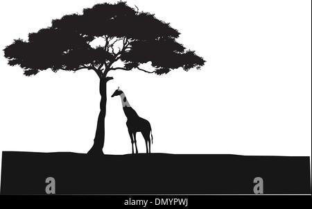 Giraffe Silhouette Hintergrund Stock Vektor