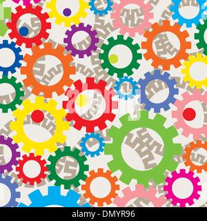 Vektor Hintergrund der bunten Zahnräder Stock Vektor