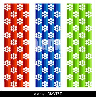 Blumen auf Linien Stock Vektor