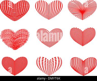 Gezeichnete Herzen Stock Vektor