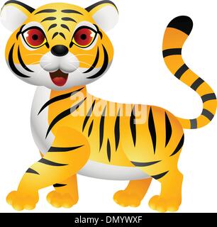 Lustigen Tiger cartoon Stock Vektor