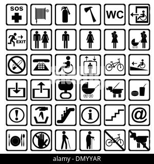 Internationaler Service Zeichen. Alle Objekte sind isoliert und gruppiert. Stock Vektor