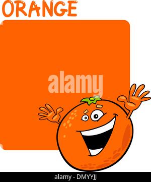 Farbe Orange und Orange Früchte Cartoon Stock Vektor