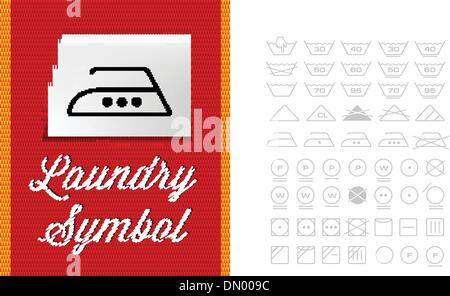 Wasch-Symbole auf Modelabel Stock Vektor