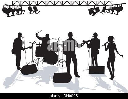 Band auf der Bühne Stock Vektor