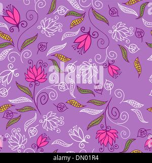 Nahtlose Blumenmuster in lila Farben Stock Vektor