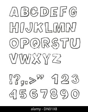 Handschriftlichen sans-Serif Alphabet, Vektor, EPS 8 Stock Vektor