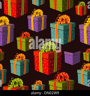 Bunte Gruppe von Geschenk-Boxen Muster Stock Vektor