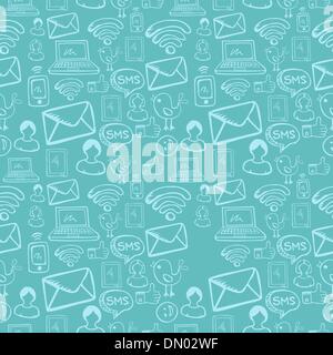 Social-Media-Cartoon-Symbole-Muster Stock Vektor