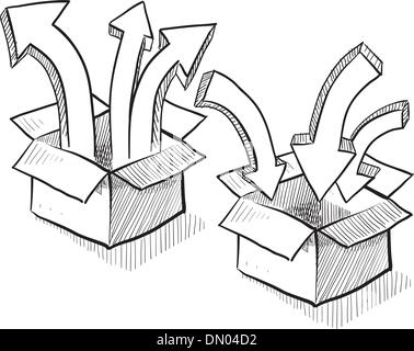 Versand und Distribution Skizze Stock Vektor