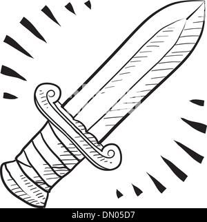 Altes Schwert Vektor Skizze Stock Vektor