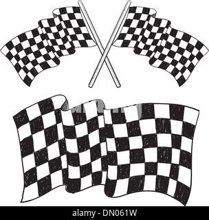 Zielflagge Skizze Stock Vektor