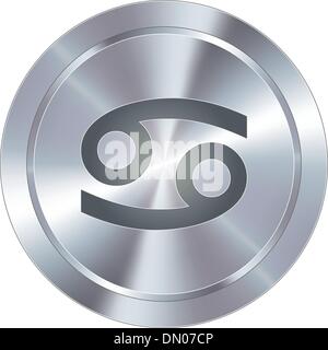 Krebs Sternzeichen industrielle Taste Stock Vektor