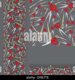 Beauty-Salon Schere horizontale und vertikale nahtlose Muster Stock Vektor