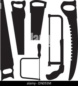 Vektor sah Silhouetten Stock Vektor