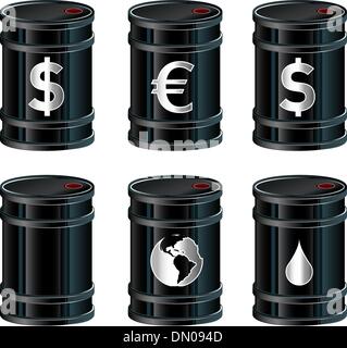 Öl-Fass-Symbole Stock Vektor