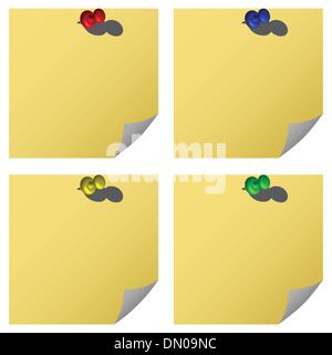 Push-Pins und Notizen Stock Vektor