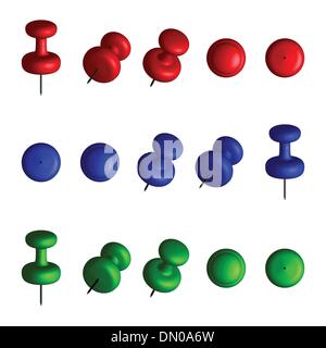 3D Push-pins Stock Vektor