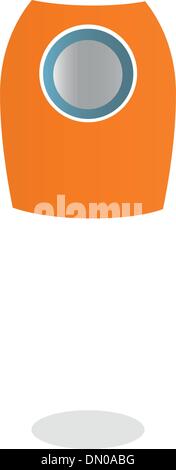 Rakete isoliert auf weiss (blau & Orange) Stock Vektor