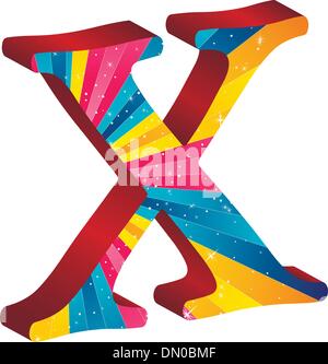 Farbige Alphabet mit Streifen und Sternen Stock Vektor