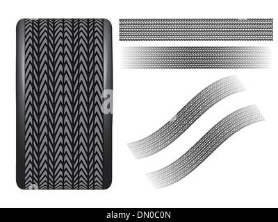 Reifen Rad und tracks Stock Vektor