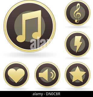 Musik Wertschätzung-Icon-set Stock Vektor