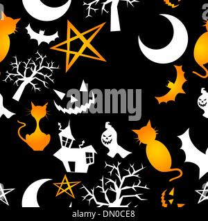 Lustige Halloween-Figuren nahtlose Muster Stock Vektor