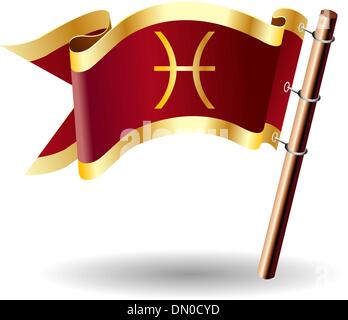 Fische Sternzeichen königliche Flagge Stock Vektor
