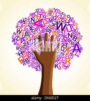 Schule Bildung Konzept Baum lesen lernen Stock Vektor
