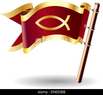 Jesus Fish königliche Flagge button Stock Vektor