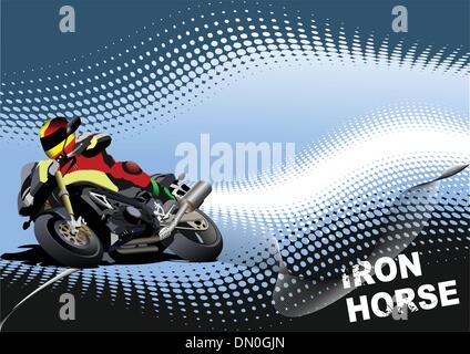 Zusammenfassung Hintergrund mit Motorrad Bild. Iron Horse. Vektor-ich Stock Vektor