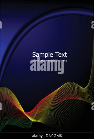 Blau-gelb-schwarz abstrakte Welle Hintergrund. Vektor-illustration Stock Vektor