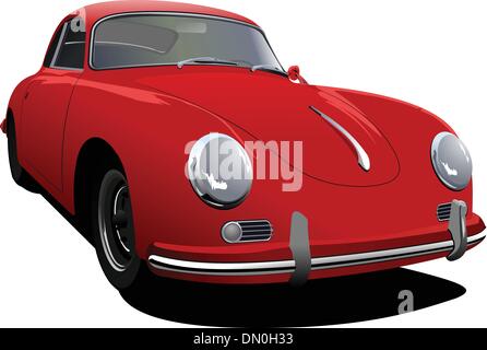 Rotes Auto Limousine auf der Straße. Vektor-illustration Stock Vektor