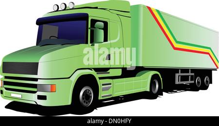 Vektor-Illustration der grünen LKW Stock Vektor