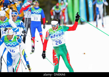 28. Februar 2010 - Whistler, British Columbia, Kanada - konkurriert in Herren Cross Country Skiing 50 km Masse starten Classic an die Olympischen Spiele in Vancouver 2010 in Whistler, Britisch-Kolumbien, Kanada auf Sonntag, 28. Februar 2010. (Kredit-Bild: © Mike Kane/ZUMApress.com) Stockfoto