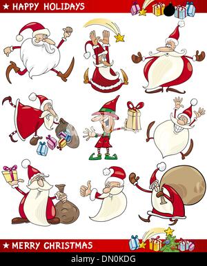 Cartoon-Satz von Weihnachtsthemen Stock Vektor