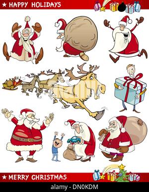 Cartoon-Satz von Weihnachtsthemen Stock Vektor