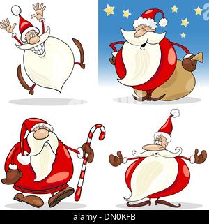 Cartoon Weihnachten Nikoläuse festlegen Stock Vektor