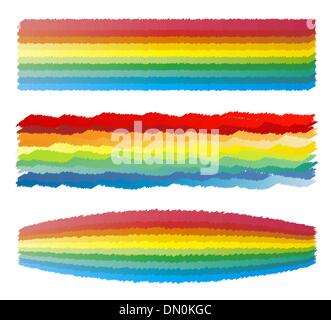 Regenbogen-Kreide-Scribble-Streifen Stock Vektor