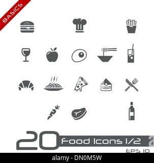 Essen-Icons - Set 1 von 2 / / Grundlagen Stock Vektor