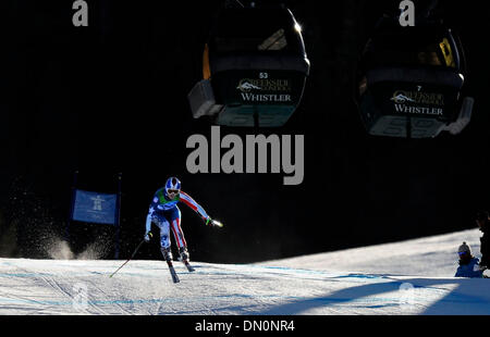 20. Februar 2010 - Bronze Whistler, British Columbia, Kanada - Medaillenträger USA LINDSEY VONN in der alpinen Skifahren Super-G der Abfahrt bei den 2010 Olympischen in Vancouver, Britisch-Kolumbien. (Kredit-Bild: © Jed Conklin/ZUMA Press) Stockfoto