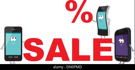 Rabatt für Smartphones, Verkauf Stock Vektor