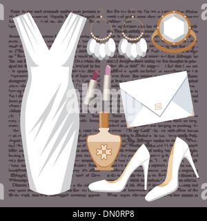 Mode mit einem Kleid Stock Vektor